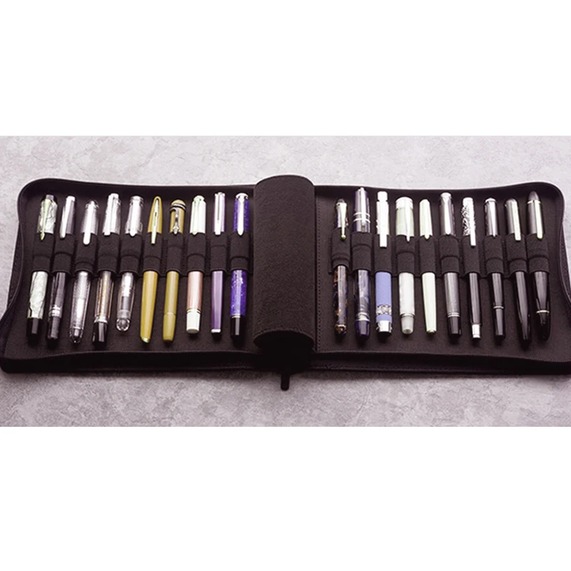 

Gray pen pouch pen Storage Bag Waterproof case bag for 20 Holders Fountain pens Case Collection Bags for Luxury Pen Case