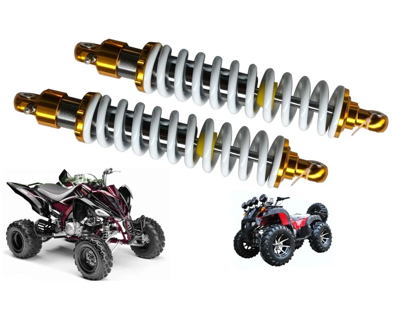 

New 1Pair 400mm 15.75 " Motorcycle Scooter Shock Absorbers FOR Suzuki Honda Yamaha ATV Rear Suspension White+Gold