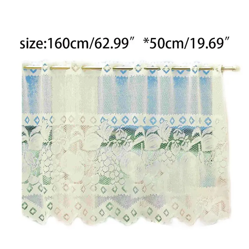 160x50cm Modern White Jacquard Embroidered Floral Lace Short