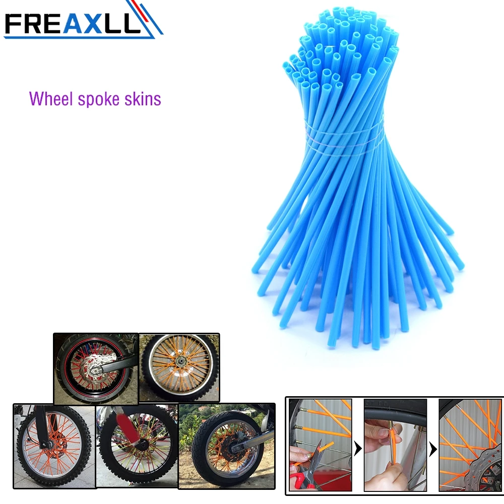 

72Pcs Colorful Motorcycle Wheel Rim Covers Spoke Skins Wrap Tubes w/ Towel Wrap Tubes Decor Protector Kit Motorcycle Protectio
