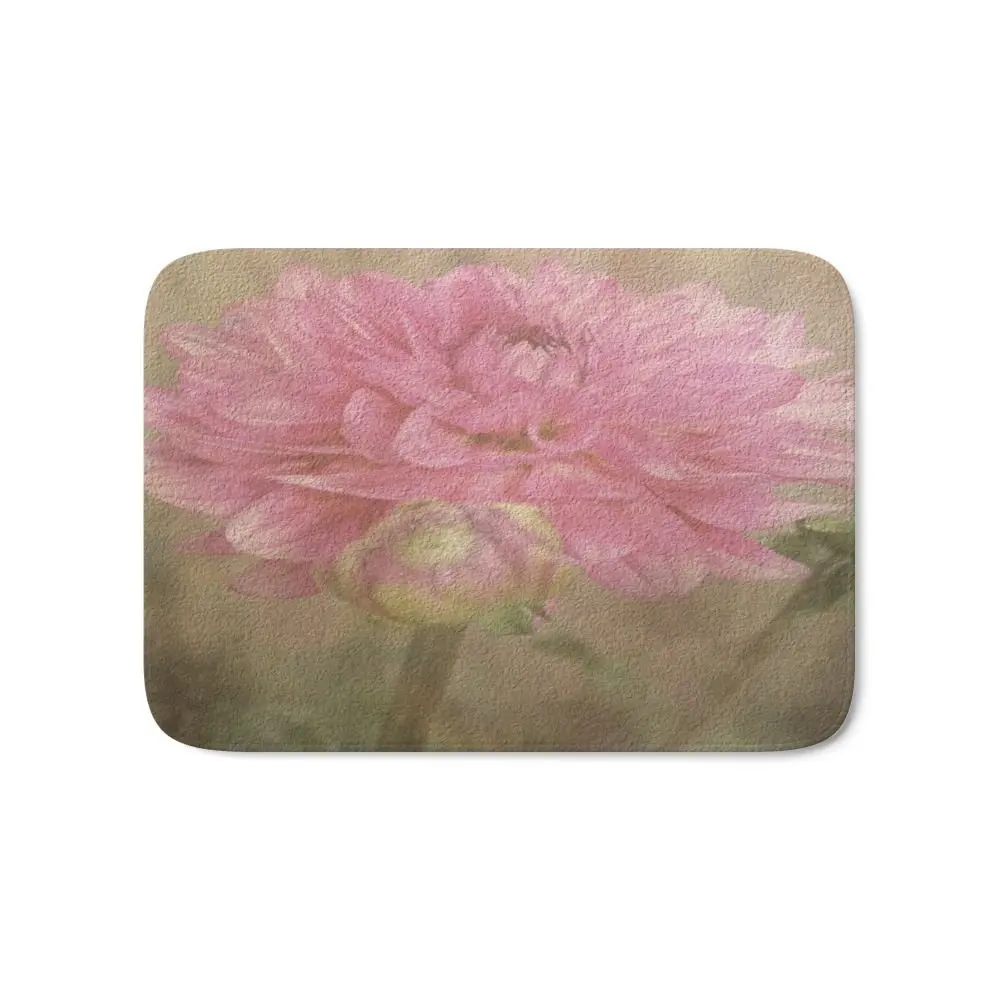 Creative Soft Graceful Pink Painted Dahlia Doormat Bedroom Living Room