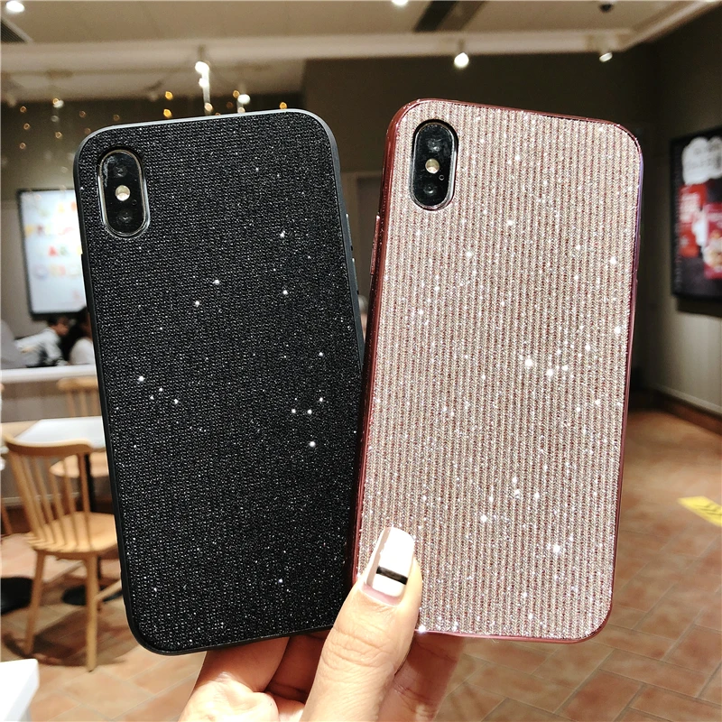 

For iPhone X XS Max 7 8 Plus Shining Bling Silver Red TPU&PC Case Cover Bag for iPhone 6 6S Plus 7 8 XS Max 8Plus Coque New Case