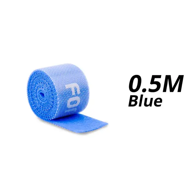 FONKEN USB Cable Winder Cable Organizer Ties Mouse Wire Earphone Holder PC Cord Free Cut Cable Management Hoop Tape Protector 0.5m Blue Velcro