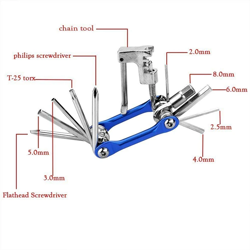 ROBESBON 11 в 1 велосипедная отвертка инструменты наборы цепочек Breake с плоской головкой Torx велосипед мульти Ремонтный комплект Шестигранная спицевой ключ Многофункциональный