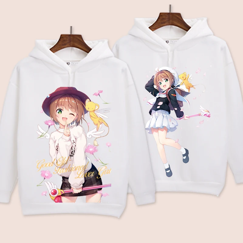 

High-Q Unisex Anime Cosplay Card Captor SAKURA Hooded Hoodie Pullover KINOMOTO SAKURA LI SYAORAN Casual Hoodie Sweatshirt