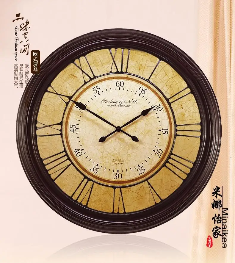 Ultralarge antique fashion wall clock mute modern fashion quartz watches and clocks clockin