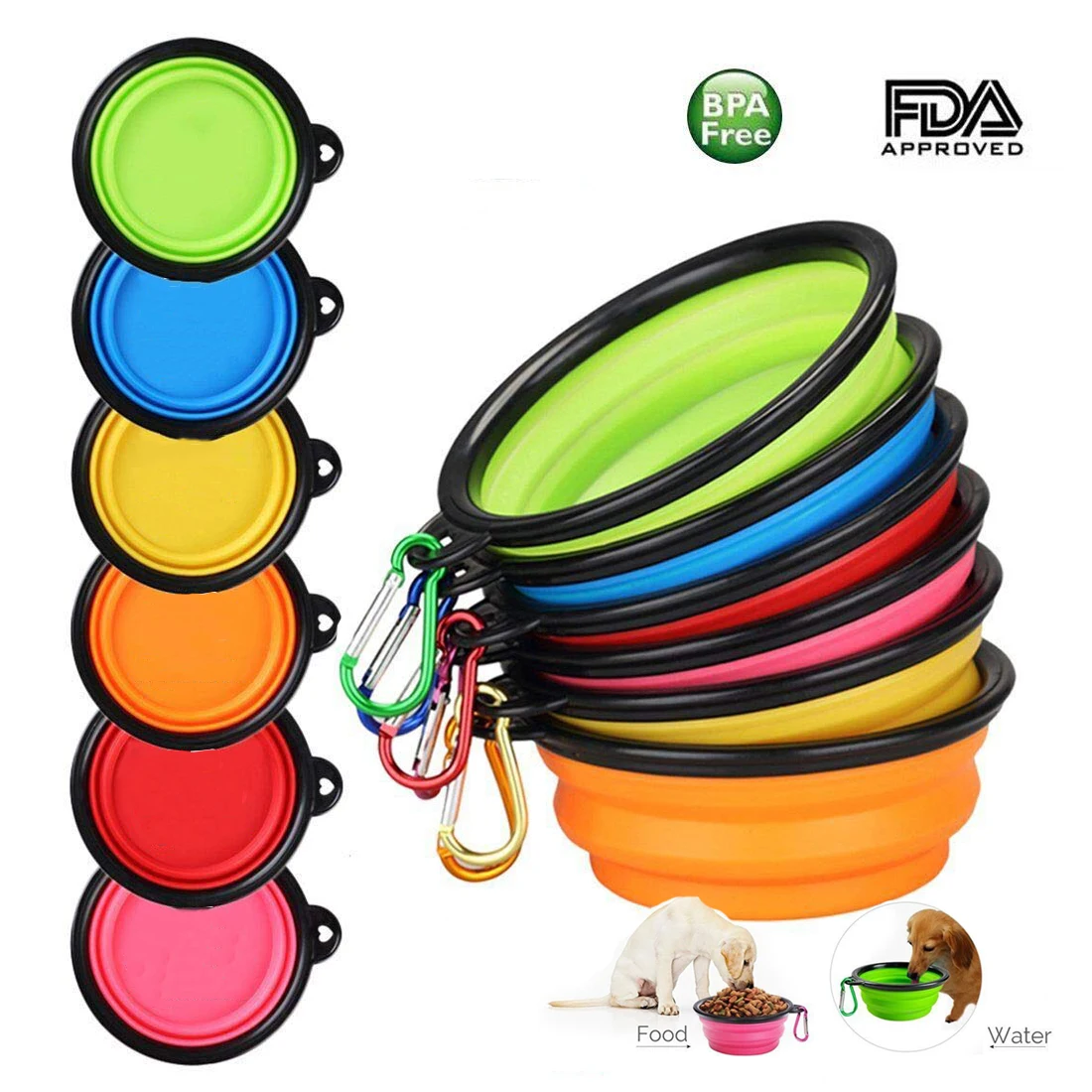 

1PC Folding Silicone Dog Bowl Outfit Portable Travel Bowl For Dog Feeder Utensils Small Mudium Dog Bowls Pet Accessories