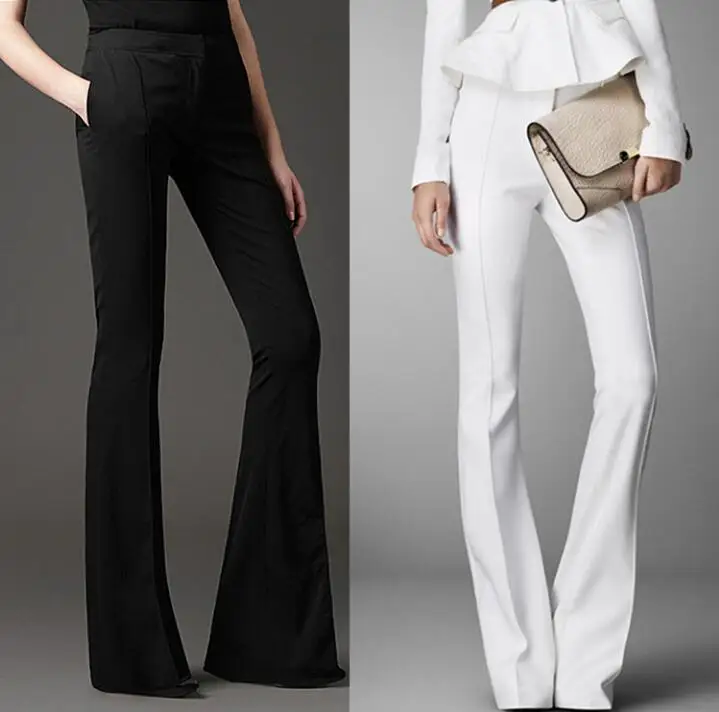 

Spring summer classic body sculpting slim pants British wind OL trousers hips slim high waist elastic big bell pants