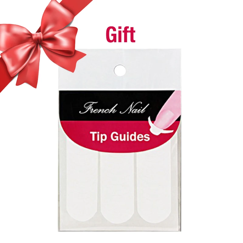 Vrenmol Whtie + esmalte de Gel de uñas de Color rosa + punta para regalo guías de uñas francesas Semic permanente UV Gel barniz kit de manicura para uñas