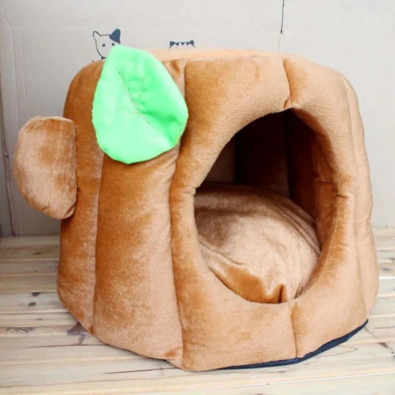 tree stump cat bed