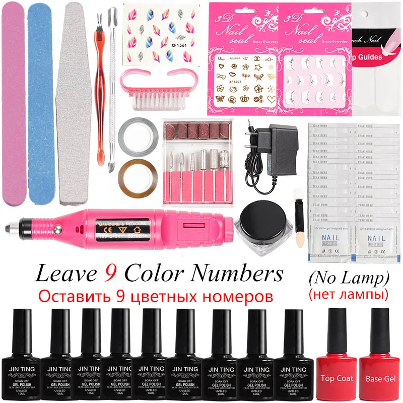 

Nail Set for Manicure pure tools Gel Nail Polish varnish Kit with Art Tools Base Gel Top Coat for Home Use Gifts Nail Manicure