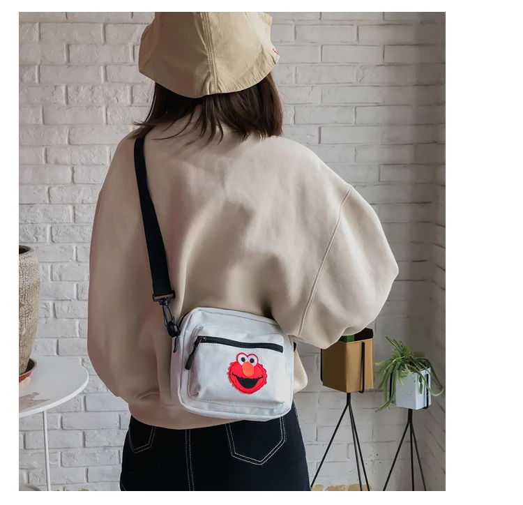 Женская Холщовая Сумка в гонконгском стиле Харадзюку контрастного цвета, маленькая сумка в Корейском стиле, модная повседневная сумка через плечо