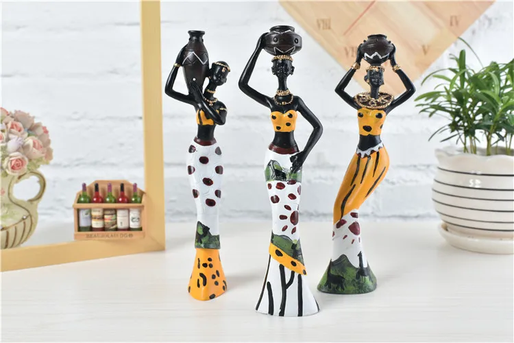 3 шт./компл. аксессуары для украшения дома Смола ремесло Африке фигура женщины номер украшения Африка Для женщин рисунок Скульптура в африканском стиле Декор