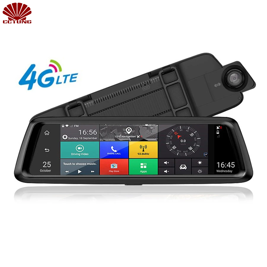 مرآة الرؤية الخلفية لنظام Android 1080p 4g حزام كاميرا مزدوج الإصدار مع Fdd Lte شريط Quaq مع Adas خريطة Google الملاحة إنذار وقوف السيارات Surveillance Cameras Aliexpress