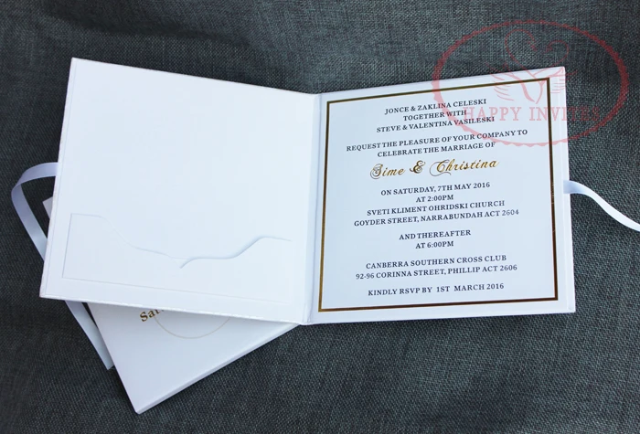 HI1074 -41 Personal Customized Luxury Wedding Invitation with Hardcover