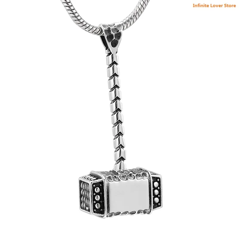 Ijd10533 Newest Men's Cremation Jewelry Hammer Pendant Keepsake Urn