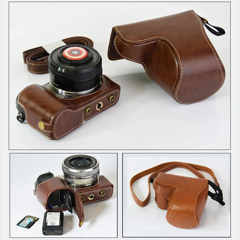 FacoryyGGBC Protective Bag Full Body Camera PU Leather Case Bag with Strap for Sony A6400 ILCE-A6400 Camera Strap FacoryyGGBC Protective Bag Full Body Camera PU Leather Case Bag with Strap for Sony A6400 ILCE-A6400 Camera Strap