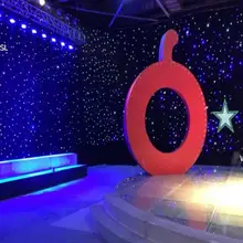 Dj booth 3x3 м романтический синий и белый цвет Светодиодная звезда ткань свадебный фон