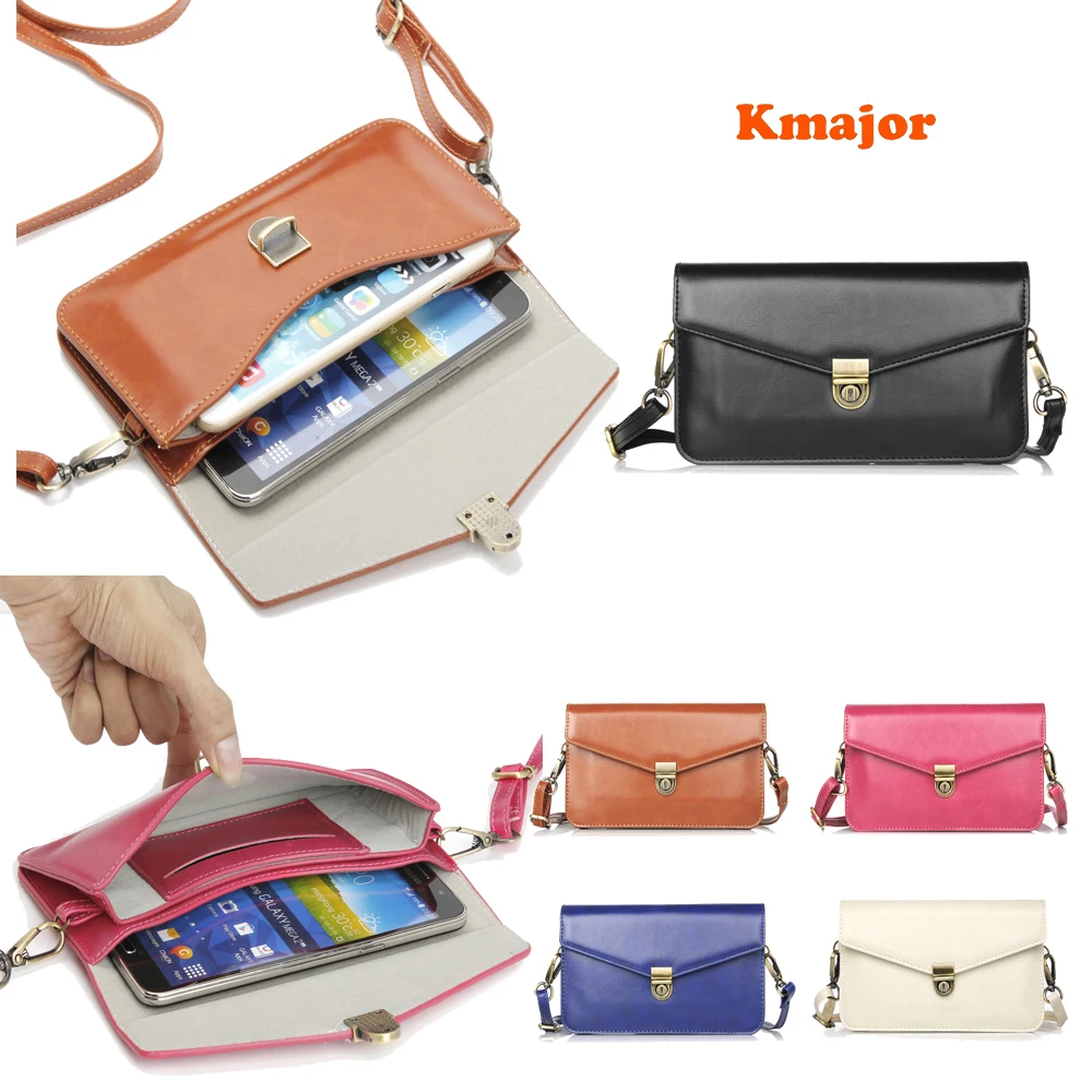 

Universal Shoulder Durable Leather Cross Package Multifunctional Mobile Phone Bag Pouch Women Hanging Neck Wallet Bag Case