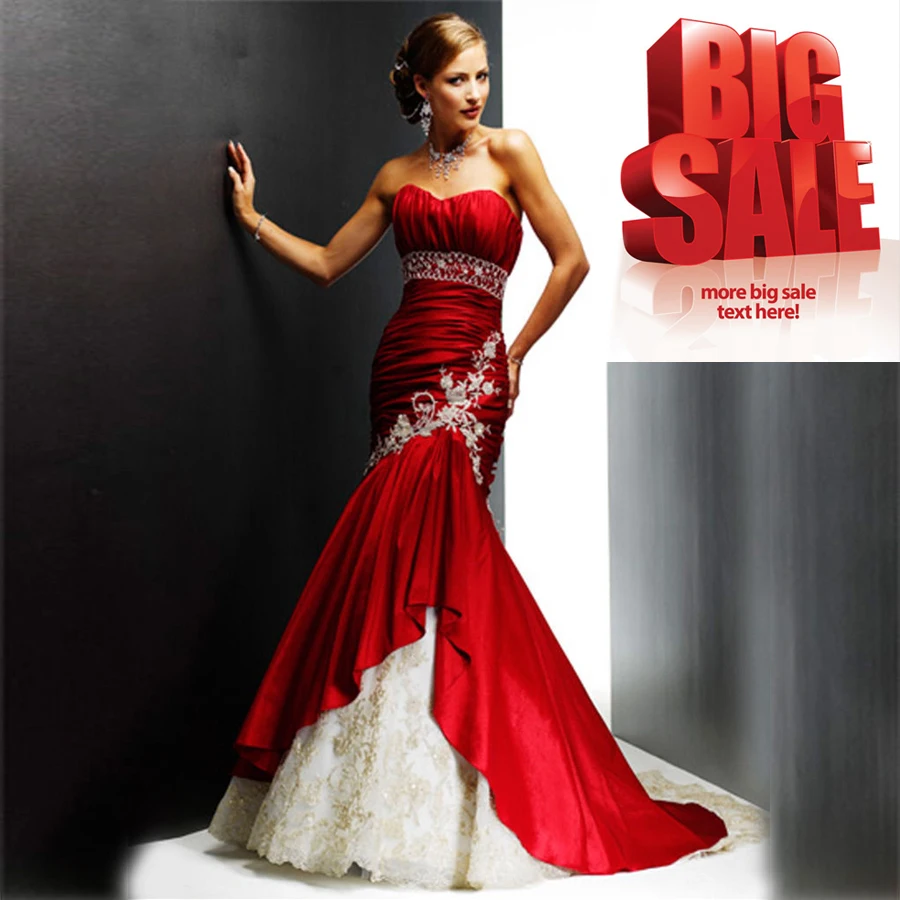 Strapless Beading Sash Lace Mermaid Wedding Dresses Lace Up Slit Side Sexy Reals Bridal Dress In Stock US2 4 6 8 10 12 14 16