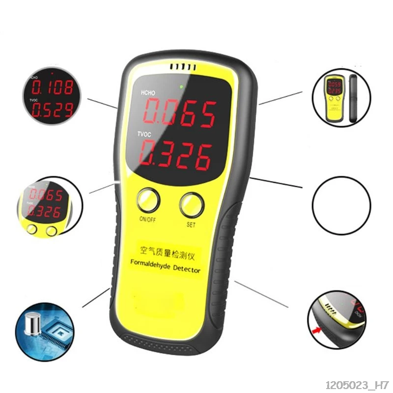 Portable LCD Digital Dioxide Meter CO2 Monitor Indoor Air Quality Formaldehyde Detector