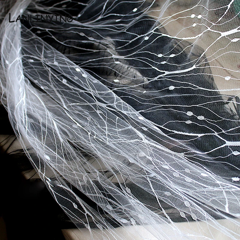 LANLINYING Tree Branch Spread Creativity Elastic Fabric Perspective Mesh Dress DIY Lace Designer Apparel Cloth For Wedding D511 | Дом и сад