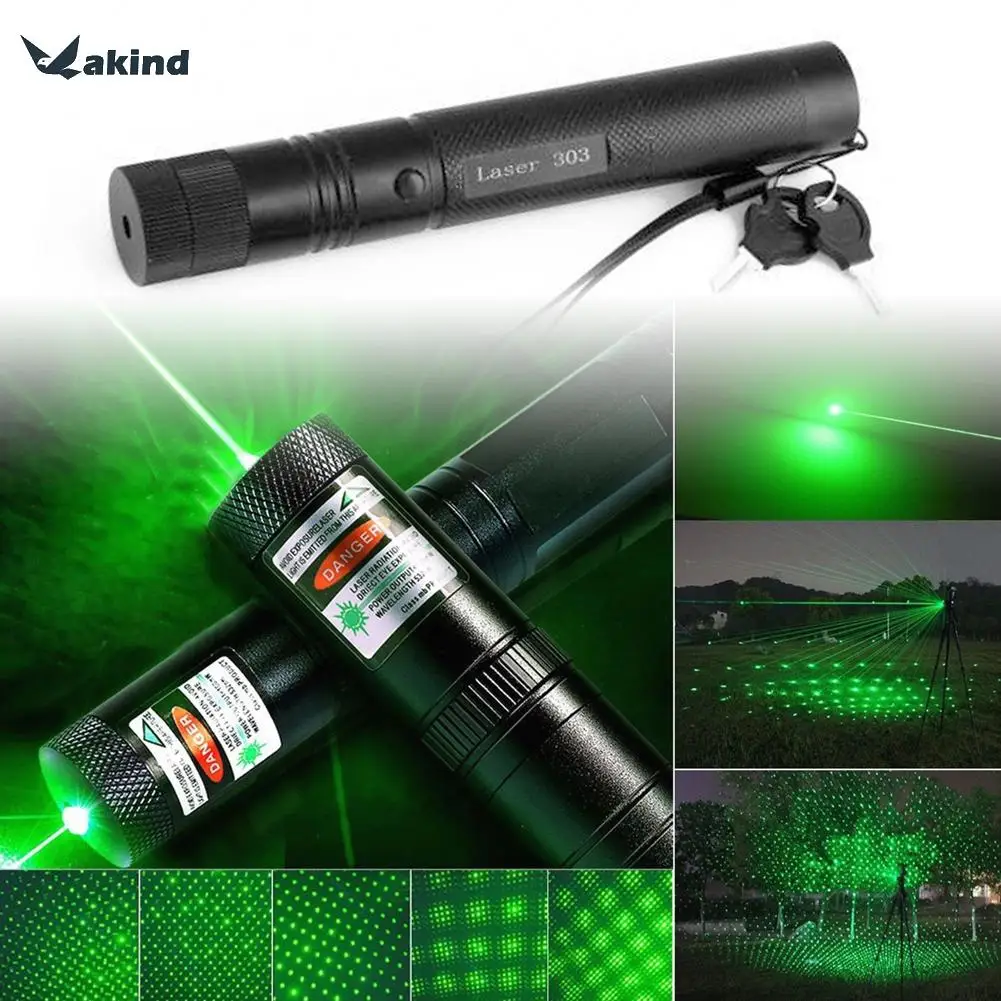 

303 Laser Flashlight 500m to 10000m 532nm Hanging Green Laser Pointer Pen Visible Beam Light High Quality