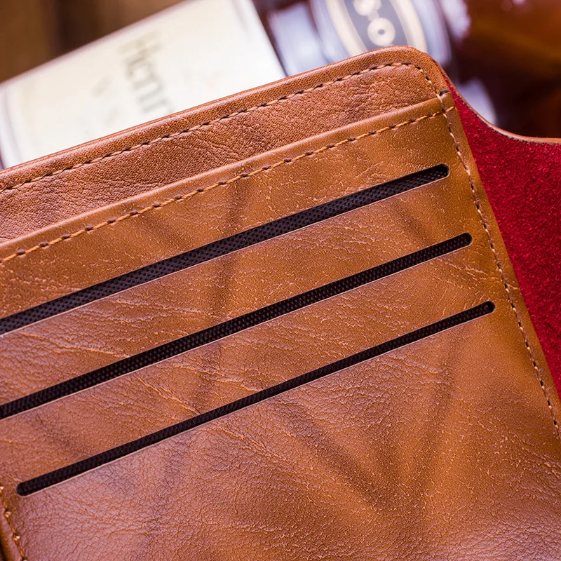 Men Vintage Wallet PU Leather Dollar Pattern Designer Men's Wallets Casual Credit Card Holder Purse Wallet For Male Money Bag (5)