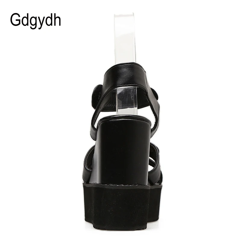 Женские босоножки на платформе Gdgydh черные повседневная обувь высоком каблуке с