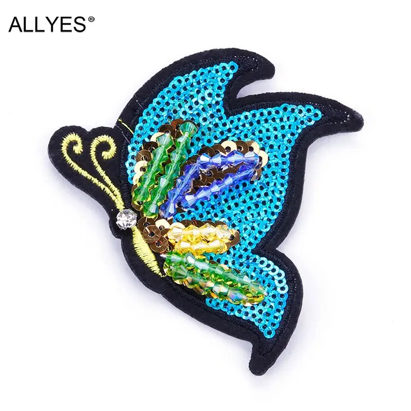 

ALLYES Beautiful Butterfly Brooches For Women Embroider Beads Crystal Embroidery Fashion Large Lapel Pin Brooch Costume Jewelry
