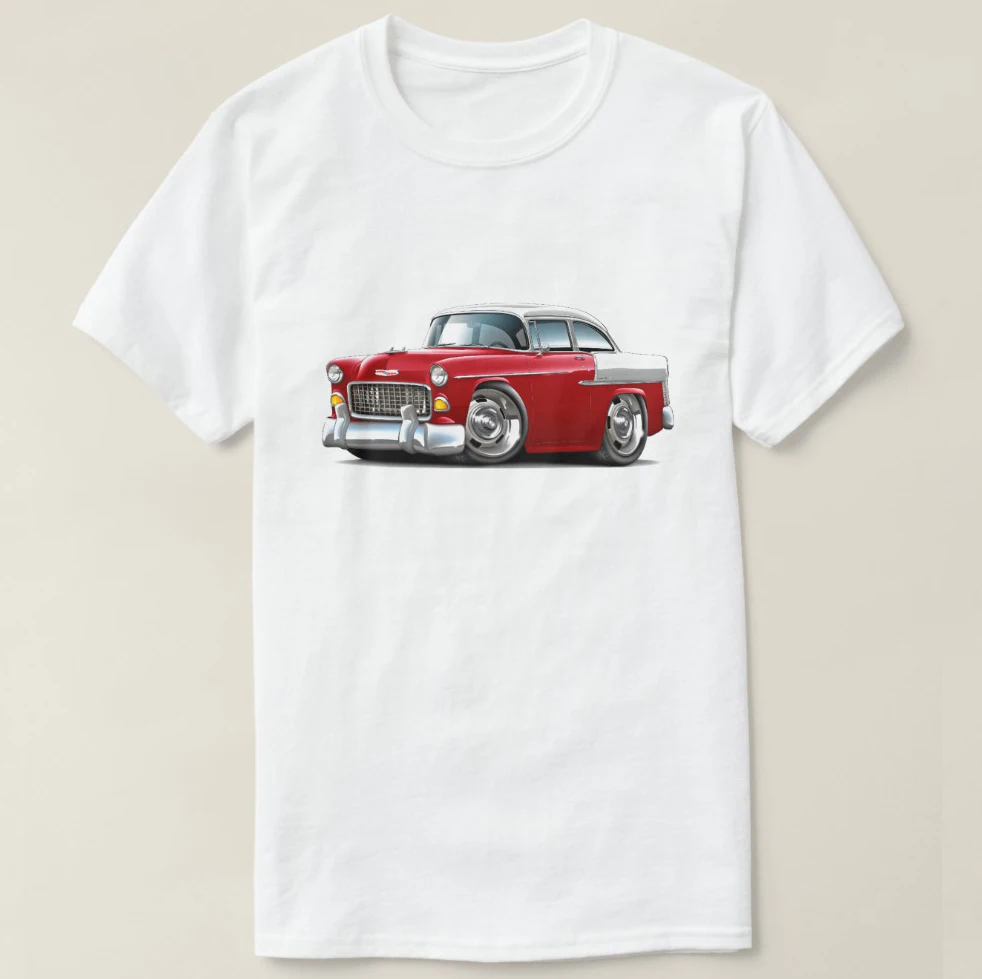 2019 Мужская футболка с принтом хлопковая короткими рукавами 1955 г. chevi Belair