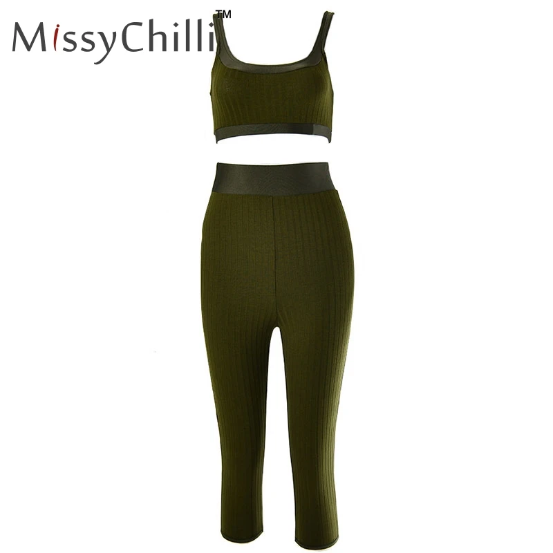 Зеленый MissyChilli черный вязаный сексуальный Облегающий комбинезон для женщин летний ремень комбинезон женский элегантный Высокая талия комбинезоны для вечеринок, клубов - Цвет: Зеленый