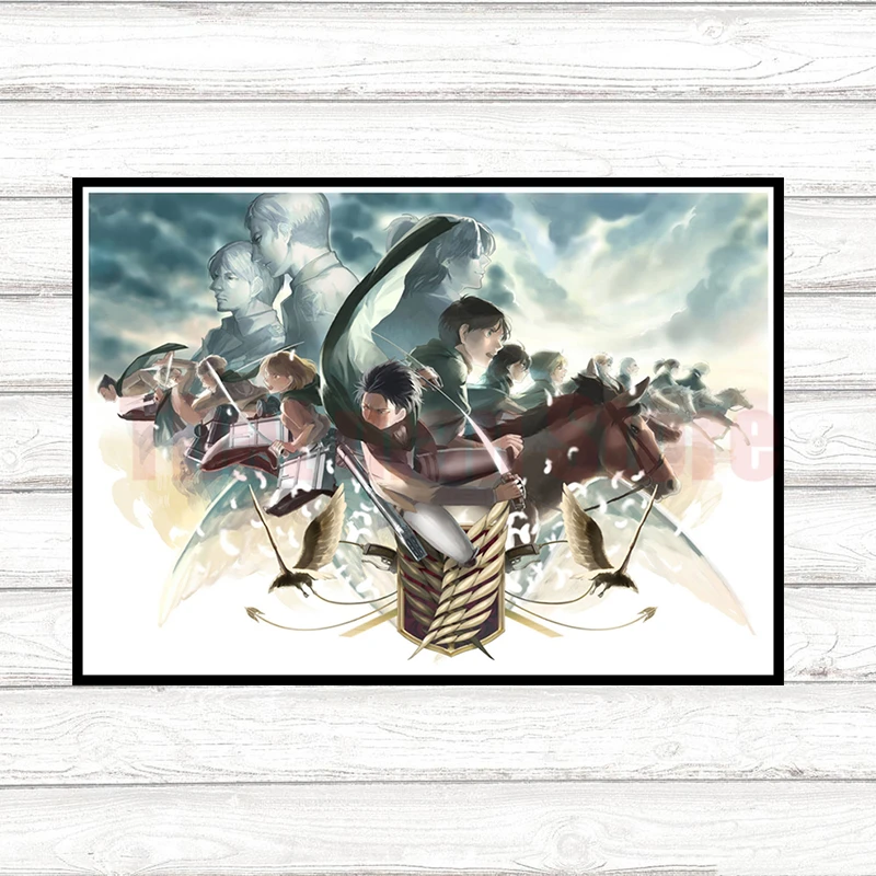 Атака на Титанов мелованная бумага плакат аниме вокруг плакат Настенный декор наклейка на стену подарок на день рождения Мультяшные картинки 42*30 см