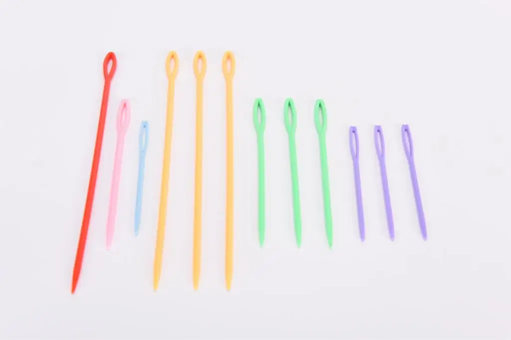 1 Set New Colorful Plastic Knitting Needles Seam Sewing Tool Needlework Needle Arts & Crafts