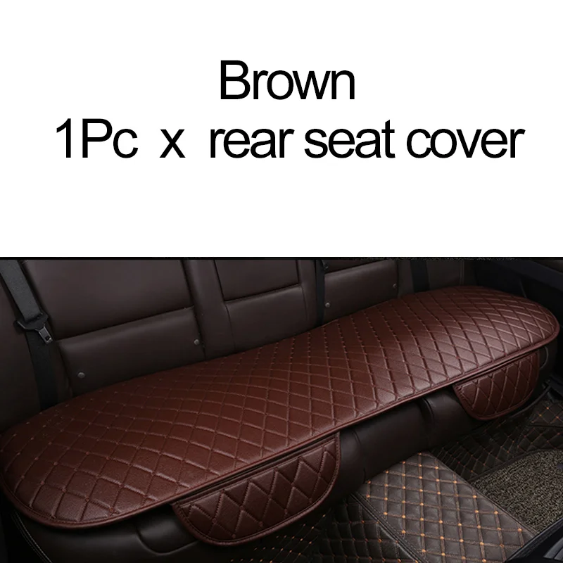 1Pc Rear Brown Универсальный чехол для сиденья автомобиля из искусственной кожи сиденье автомобиля подушка полный комплект коврик протектор автомобиля задний передний чехол на сиденье автомобиля стиль - Название цвета: 1Pc Rear Brown
