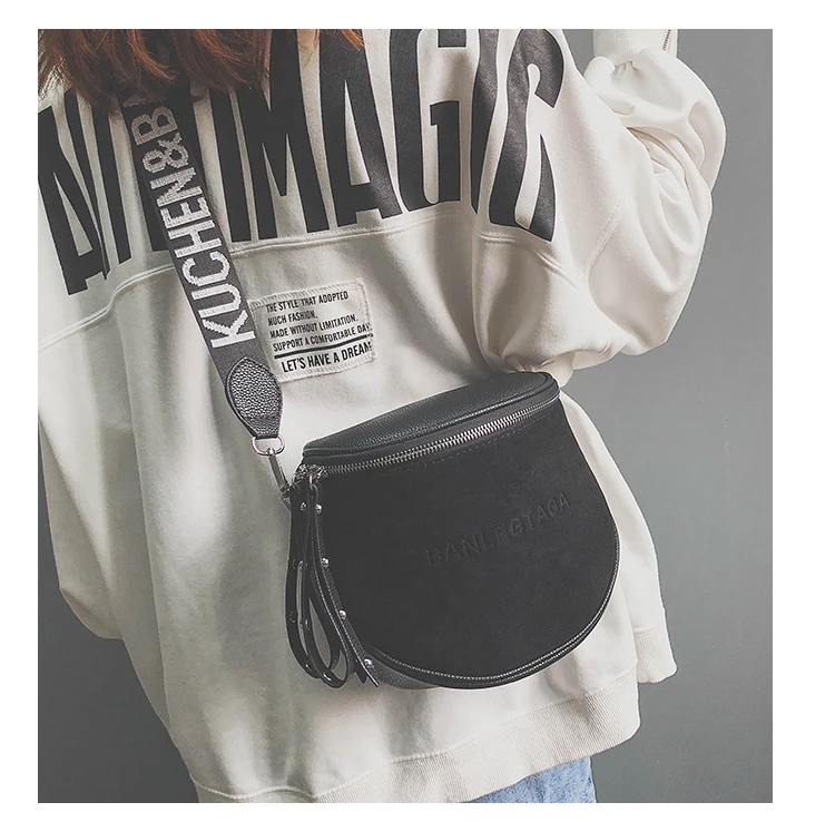 ZYJ Women Suede Leather Shoulder Handbags Waist Bags Chest Pack Girls Leisure Messenger Crossbody Casual Sling Bag Handbag (15)
