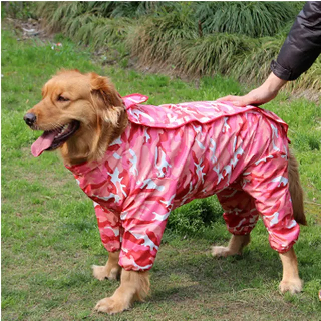Large Dog Clothes Cool Camouflage Raincoat For Large Dogs Pet Coat