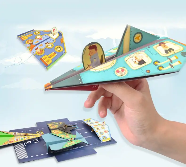 

LeadingStar MiDeer DIY Colorful Paper Aircraft Educational Toys Folding DIY Fly Toys for Children zk30