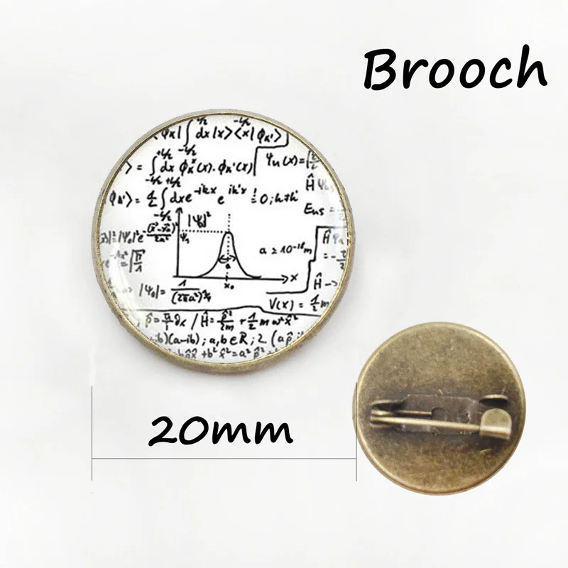 Математическое ожерелье математические формулы ювелирные изделия Квантовая физика Чокеры HZ1 - Окраска металла: brooch 20mm
