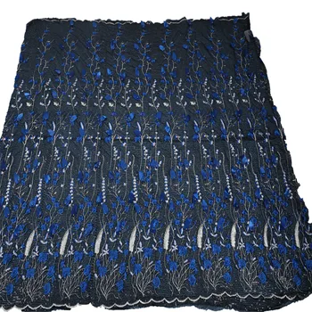

Latest African laces 2020 high quality Swiss Dry lace fabric Black Swiss Voile Cotton lace fabric for Dress HJ01-1