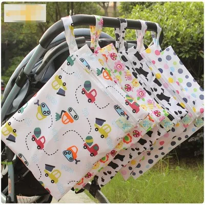 

30*40CM single pocket wet bag, baby cloth diaper bag, waterproof reusable nappy bags mummy dry bag
