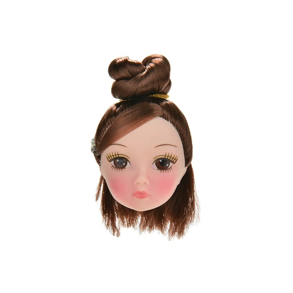 Doll Accessories Girl Head Brown Meatball Styles for 9&quot s Birthday Gift|doll head|dolls accessorieshead doll |
