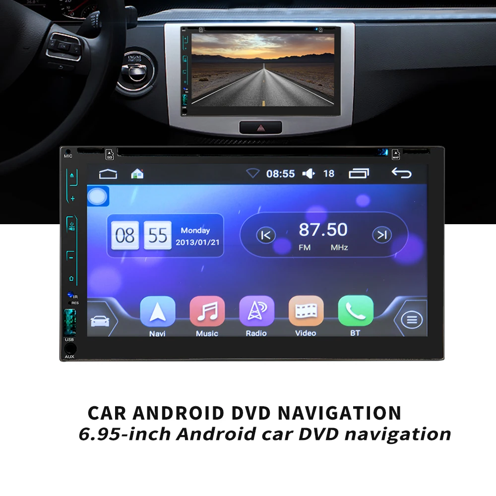 

Android 6.0 Auto radio GPS Bluetooth Navigation Car Stereo Player Fully Touch Screen 2 DIN with WIFI USB bluetooth TV PLAY