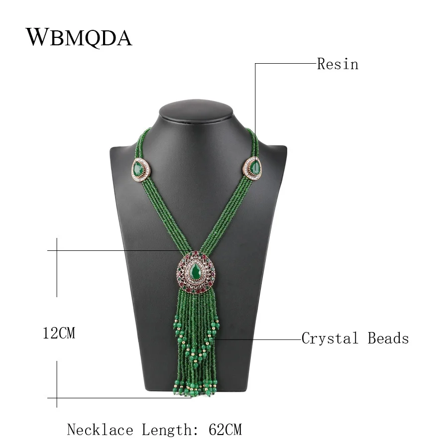Африканский ручной работы кристалл бисер кисточка ожерелье s подвески для женщин винтажное длинное многослойное массивное ожерелье ювелирные изделия