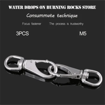 

M5 304 stainless steel universal hook, rotating ring, chain buckle, universal spring buckle, dog chain accessories, fittings