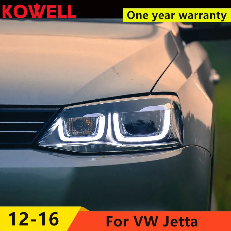 

KOWELL Car Styling For for VW Jetta 2012-2017 LED head light LED Headlight DRL Lens Double Beam H7 HID Xenon bi xenon lens