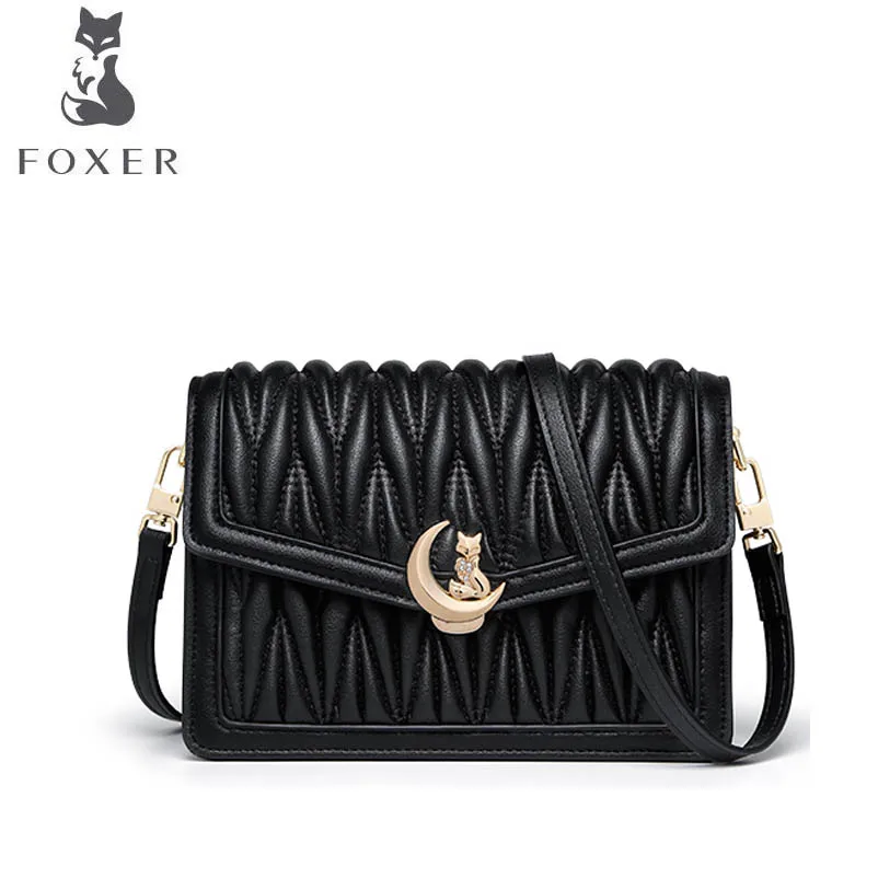 

FOXER Small fragrance rhombic handbag 2019 new texture bag female small square bag wild shoulder Messenger bag