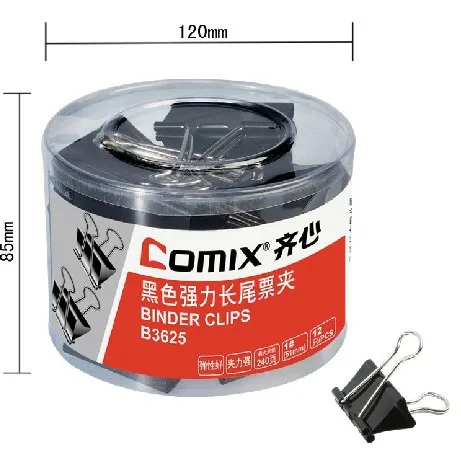 Зажимы Comix B3625-3630 Black power, посылка в ванне, материал: эластичная сталь, цвет: черный