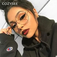 Негабаритный Ретро полигональные очки оправа для мужчин и женщин прозрачная близорукость очки для женщин