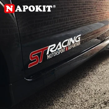 

1Pair 57x7CM ST RACING MOTOR SPORT GO FURTHER Car Stickers Door Sticker for FORD FOCUS 2 Focus 3 Mondeo Fiesta Kuga MK2 MK3 MK4